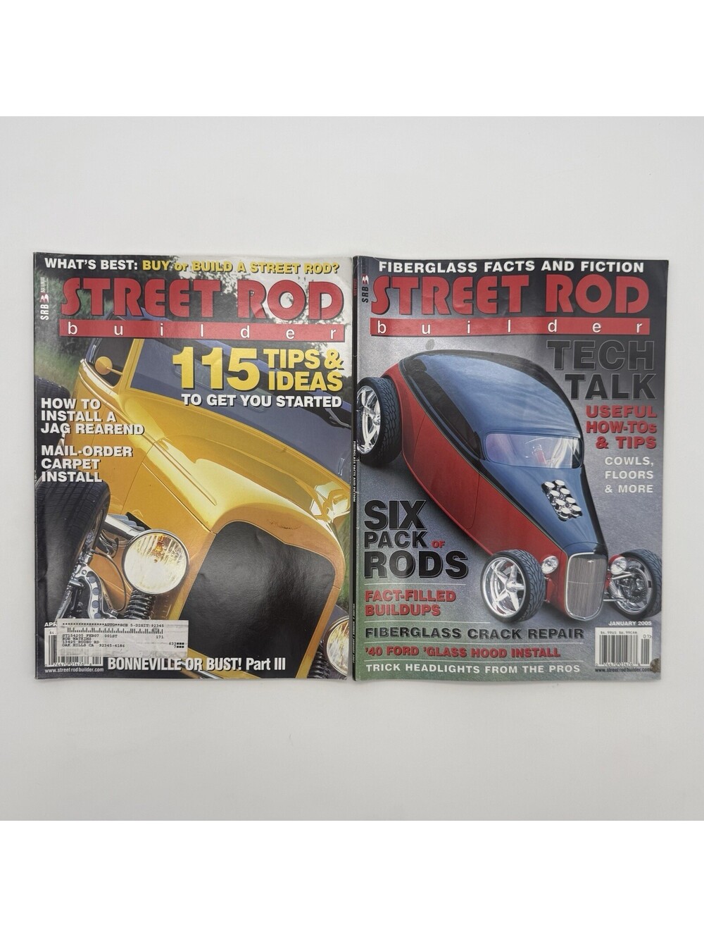 Lot Of 2 Street Rod Builder Magazine, 2005 Vintage January April